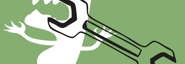 Figur mit Maulschlüssel